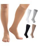 Skin Open Toe Compression Socks 15-20mmHg - Toeless Support for Swelling & Varicose Veins - Size Small International Shipping - Buy Online on GoSupps.com