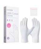 COOLJOB 100% Cotton Gloves - 6 Pairs White Cotton Liners for Moisturizing & Eczema Relief | Breathable Overnight Treatment for Men & Women - Buy Online on GoSupps.com