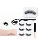 Magnetic Eyelashes & Eyeliner Set - 3D Waterproof Purple Lashes with Tweezers | Natural Look & Easy Application - Buy Online on GoSupps.com