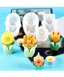 THCHZL 4 Pcs Lucky Flower DIY Candle Making Molds - Summer Father's Day/Graduation Gifts | 3D Silicone Molds for Easy Demolding - Buy Online on GoSupps.com