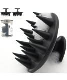 2-Piece Wakisaki Solid Silicone Scalp Massage Brush Set - Mold-Resistant Hair Shampoo & Head Massager (Black) | International Shipping - Buy Online on GoSupps.com