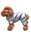 Pet Artist Winter Puppy Dog Coat - Warm Fleece Padded Apparel for Small Dogs - Chest 14 Back Length 11.5 - Silver - Buy Online on GoSupps.com