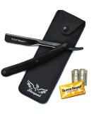 Adjustable Straight-Edge Barber Razor - Salon Quality Shavette Beard Kit with 10 Double-Edge Blades - Buy Online on GoSupps.com