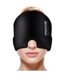ONLYCARE Migraine Relief Cap, Upgraded Odorless Migraine Ice Head Wrap, Headache Relief Hat for Migraine, Black - Buy Online on GoSupps.com