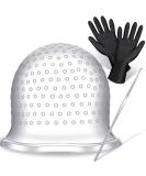 Canlierr Hair Coloring Highlighting Cap Kit with Hook and Gloves - Reusable Silicone Accessories for Salon & Home Use - Buy Online on GoSupps.com