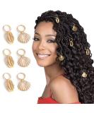 Gold Shell Box Braid Rings Clip Dreadlock Jewelry Cowrie Charms for Black Women (6PCS) - Buy Online on GoSupps.com