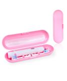 Uraqt Pink Frosted Travel Case for Electric Toothbrush - Essentials for 1 Handpiece & 2 Brushes | Durable Plastic Replacement Etui - Buy Online on GoSupps.com