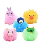 NUOBESTY Kids Cartoon Animal Bath Shower Sponge Scrubber - 4pcs (Random Style) | Children Toddler Bathroom Supplies - Buy Online on GoSupps.com
