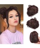 RPAEOY Dark Brown Messy Bun Claw Clips - 2 Pack Synthetic Hair Scrunchy Donut for Women - Buy Online on GoSupps.com