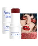 Waterproof Mermaid Face Glitter Stick - #07 Red Sparkling Body & Hair Glitter Gel for Makeup - Buy Online on GoSupps.com