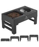 ELS PET Raised 2-in-1 Elevated Dog Bowl with Slow Feeder & Non-Spill Water Bowl | Adjustable Stand for Small, Medium & Large Dogs/Cats - Buy Online on GoSupps.com