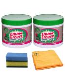 Elbow Grease Citric Acid 250g 2Pk and 1 x Microfiber Cloth & Sponge - Natural Descaler & Degreaser Cleans Stubborn Stains Removal Rust & Limescale - Countertops Appliances Elbow Grease Citric Acid - 250g - Buy Online on GoSupps.com