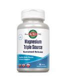 KAL Triple Source Magnesium Complex Magnesium Citrate Magnesium Malate Magnesium Oxide Sustained Release Bone Muscle Nerve Support Vegan Gluten Free 60-Day Guarantee 100 Servings 100 Tabs - Buy Online on GoSupps.com
