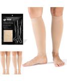 VARCOH Compression Socks (2 Pairs) 20-30mmHg Firm Support for Men & Women - Ideal for Varicose Veins, Swelling, Pregnancy, Recovery, Exercise - Large Beige - Buy Online on GoSupps.com