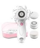 TOUCHBeauty 3 in 1 Facial Cleansing Brush Set - Waterproof Face Exfoliating Spa System for Gentle Cleansing and Deep Scrubbing - Pink - Buy Online on GoSupps.com
