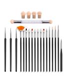 Anyases 23-Piece Nail Art Design Set - 18 Nail Brushes Double Head Sponge Stick & 4 Replacements - Perfect for Professional Nail Designs - Buy Online on GoSupps.com