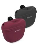 Navaris Silicone Dog Treat Pouch - Training Pet Puppy Bag Pocket Snack Treat Food Holder with Clip for Belt for Dog Walks - Set of 2 Red Grey Grey & Red - Buy Online on GoSupps.com