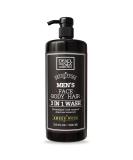 Dead Sea Collection 3-in-1 Body Wash for Men - Amber Wood Cleanser for Body Hair & Face - 33.8 Fl. Oz | International Shipping Available - Buy Online on GoSupps.com
