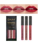 3Pcs Matte Ruby Red & Light Red Liquid Lipstick Set | Long Lasting & Waterproof Lip Gloss Gift | Matt Lipstick for Women - Set10 - Buy Online on GoSupps.com