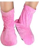 Copper Infused Foot Compression Sleeves & Plantar Fasciitis Socks + Doctor Written Handbook & Heated Booties (Pink) - Set of 2 - Buy Online on GoSupps.com