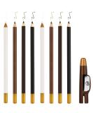 Barber Pencil Set with Built-in Sharpener - Hairline Razor Trace & Beard Guide Outliner Pencils for Men (8 Pieces, Black, White, Dark Brown, Light Brown) - Buy Online on GoSupps.com