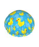 Reusable Double Layer Rubber Duck Shower Cap for Women - Waterproof & Adjustable - Ideal for All Long Hair Lengths - Buy Online on GoSupps.com