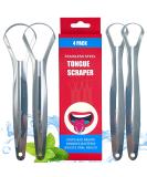 Buy Tongue Scrapers 4 Pack - Stainless Steel Reusable Tongue Cleaners for Bad Breath & Oral Care | Adults & Kids - Buy Online on GoSupps.com