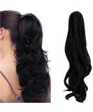 Curly Dark Black Claw Clip Ponytail Extension 18 Inch - Buy Online on GoSupps.com