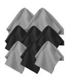 8-Piece Microfiber Cleaning Cloth Set for Glasses Screens & Cameras - 4 Black 2 Gray (20x20 cm) & 2 Gray (30x30 cm) | International Shipping Available - Buy Online on GoSupps.com