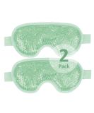 NEWGO Cooling Eye Mask - Reusable Hot Cold Therapy Gel for Puffy Eyes, Migraine, Dark Circles - Green 2PCS - Buy Online on GoSupps.com