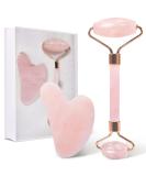Buy GUGUG Rose Quartz Gua Sha Set & Jade Roller for Facial Massage | Reduce Eye Puffiness & Tighten Skin - Buy Online on GoSupps.com