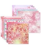 Origami 6x6 Paper Kit 50 Sheets 12 Vivid Colors Double Sided Printed Traditional Patterns Square for Arts Crafts Projects, Japanese Sakura Chiyo peach blossom - Buy Online on GoSupps.com