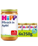 HiPP Fruits Peach in Apple Pack of 6 (6 x 250 g) H 4600 Peaches 250g 250 g (Pack of 6) Peaches - Buy Online on GoSupps.com