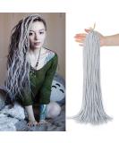20 Strands Afro Braids - Soft Synthetic Hair Extensions for Braiding - 50cm 100g - Gray Color - Buy Online on GoSupps.com