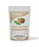 Zenia Natural Henna Hair & Beard Dye - Chemical Free Ammonia Free Vegan | Gray Hair Coverage | 3.5oz (Light Brown - Buy Online on GoSupps.com
