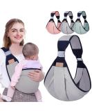 HINATAA Breathable Baby Sling | Adjustable Baby Carrier Wrap for 0-36 Months | Quick Dry & Thick Shoulder Straps | Grey - Buy Online on GoSupps.com