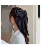 Allereya Vintage Large Silk Bow Hair Clip Barrette - Black Ribbon Hair Accessory for Women and Girls - Buy Online on GoSupps.com