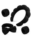 Shop Black Terry Hair Band for Cosmetics & Spa - Moisture-Wicking Headband for Face Washing Yoga & Shower - Buy Online on GoSupps.com