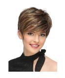 Fashionable Blonde Short Hair Wigs for Women - Mixed Colors Smooth Real Hair 20.3 cm High-Density Everyday & Party Use - Buy Online on GoSupps.com