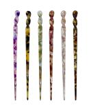 Vintage Leopard Print Acetate Hair Sticks Set - 6 Pieces | Tortoiseshell Hair Chopsticks for Women and Girls - Buy Online on GoSupps.com