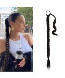 BARSDAR 86cm Braided Ponytail Extension - Soft Synthetic Hair Darkest Brown DIY Hair Piece for Women - Buy Online on GoSupps.com