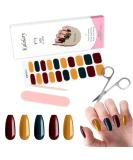 Kalolary Gel Nail Polish Strips Nail Gel Art Sticker Waterproof Full Nail Wraps Decal Sets with Scissors Nail File and Stick for Women Girls Nail Art Decor (UV/LED Lamp Required)-7 - Buy Online on GoSupps.com