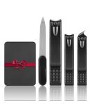 Lophe manicure set 4PCs nail scissors set nailbox nail clipper nail file professional nail clippers beauty nail care kit for women men and seniors for at home travel 4PC black - Buy Online on GoSupps.com