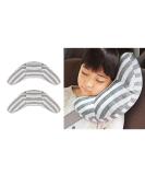 Qchomee Kids Car Travel Pillow - 2PCS Grey Head & Neck Support Cushion for Car Seat Belt, Children Headrest for Safe Travels and Sleep - Buy Online on GoSupps.com