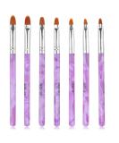 Jinlaili 7PCS Nail Art Brush Set - Purple Nail Tips Builder Brush Set for UV Gel & Acrylic Nails - Nail Design Painting Kit for Home Salon - Buy Online on GoSupps.com