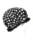 Wrapables Trendy Satin Shower Cap - Black and White Dots | Stylish Bath Cap - Buy Online on GoSupps.com