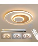Fitzmia LED Ceiling Light | Dimmable Wood Ceiling Lamp with Remote | Modern 24W Round Light for Bedroom Living Room & Kitchen - Buy Online on GoSupps.com