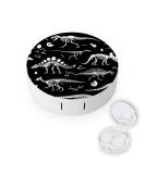 Shop Bagea-Ka Black & White Dinosaur Skeleton Contact Lens Case - Eye Care Kit with Mirror Tweezers & Bottle for Travel & Home - Buy Online on GoSupps.com