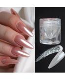 GZMAYUEN White Pearl Chrome Nail Powder - Iridescent Shimmer Powder for Nails - Buy Online on GoSupps.com