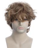 Buy Karlery Men's Short Curly Brown Wig | Fluffy Bangs for Halloween Cosplay & Anime Costume Party - Buy Online on GoSupps.com